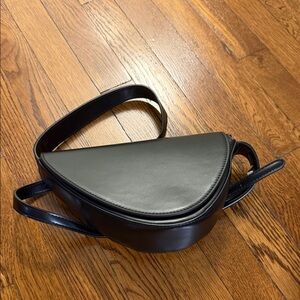 Zara Black Leather Crossbody Bag